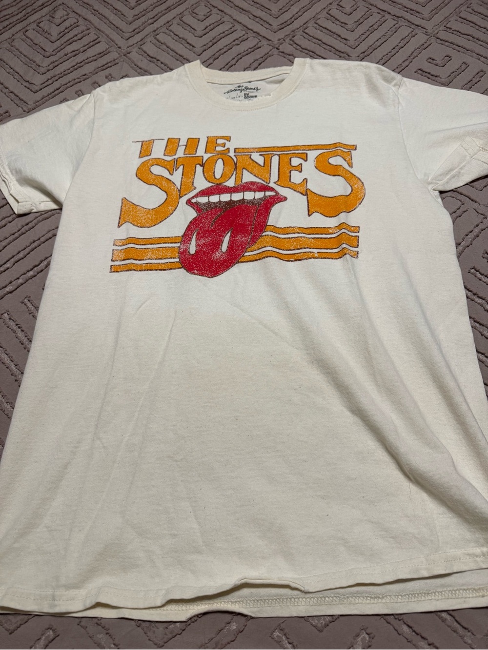 Graphic Short Sleeve Tee - White with Red & Orange Print
